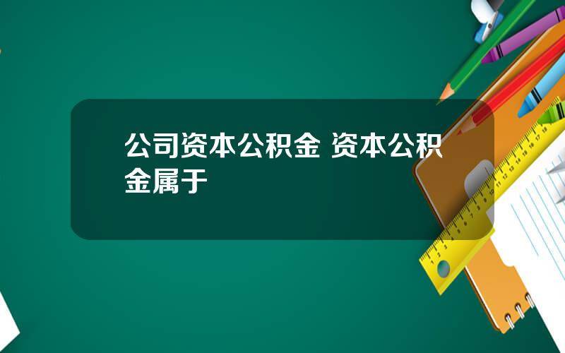 公司资本公积金 资本公积金属于